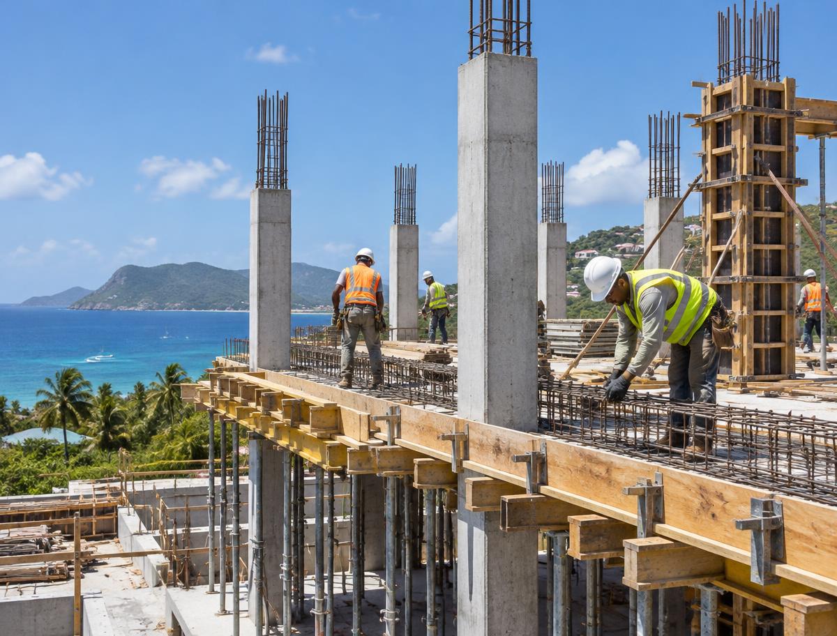 Concrete structural work in progress